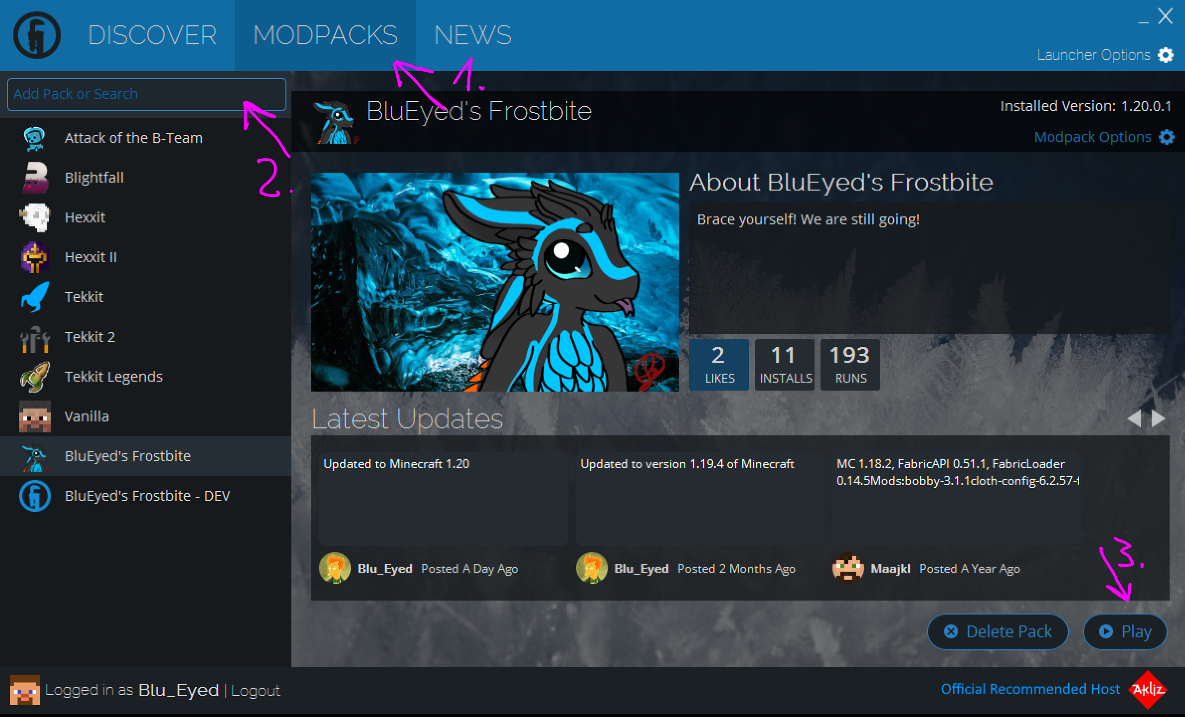 Modpack installation
